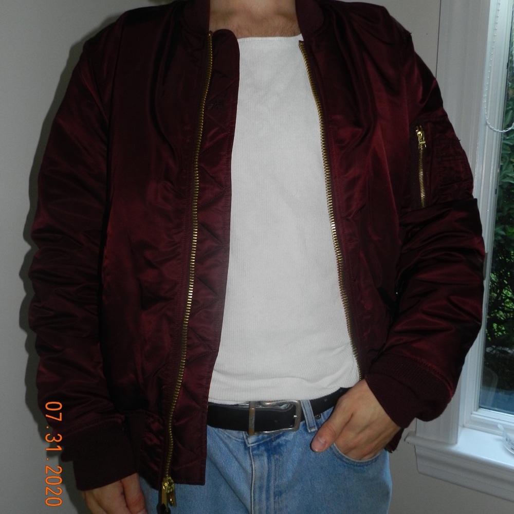 Maroon Heavy Bomber Jacket